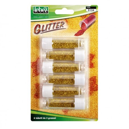 Porporina glitter 2gr oro Lebez conf. 6 tubi