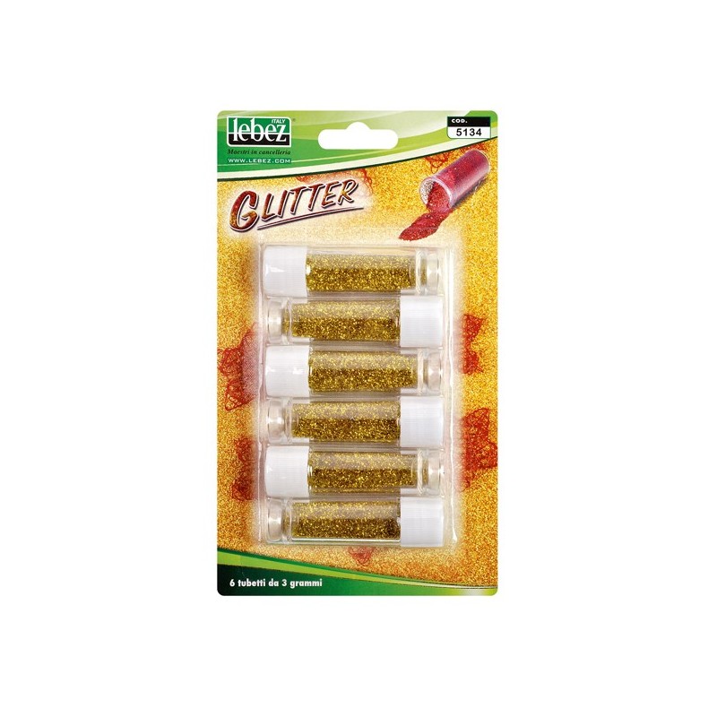 Porporina glitter 2gr oro Lebez conf. 6 tubi