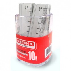 Barattolo 15 righelli 10cm alluminio Arda