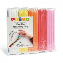 Panetto plastilina 10 colori 55gr Primo