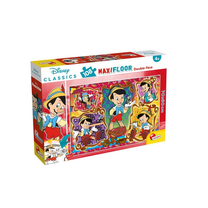 Puzzle supermaxi pinocchio 108 pezzi 70x50cm lisciani