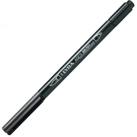 Pennarello Aqua Brush Duo punte 2/4 mm nero Lyra