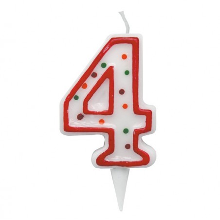 Candelina Zuccherino numero 4 H 8.5 cm Big party