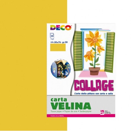 Carta velina 50 x 76 cm oro Deco busta 24 fogli