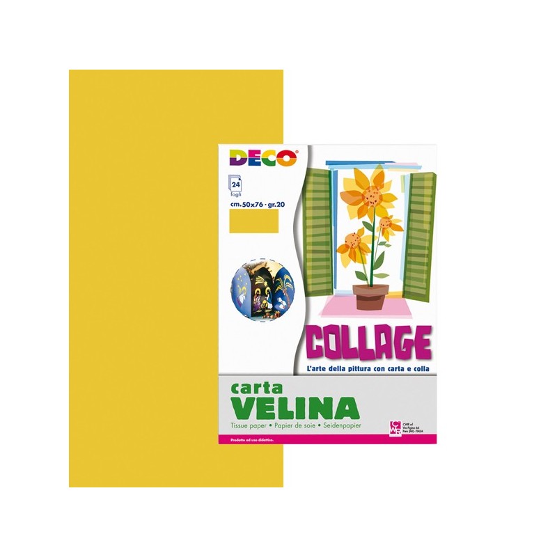 Carta velina 50 x 76 cm oro Deco busta 24 fogli