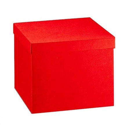 Scatola con coperchio 30x30x24 cm seta rosso Scotton