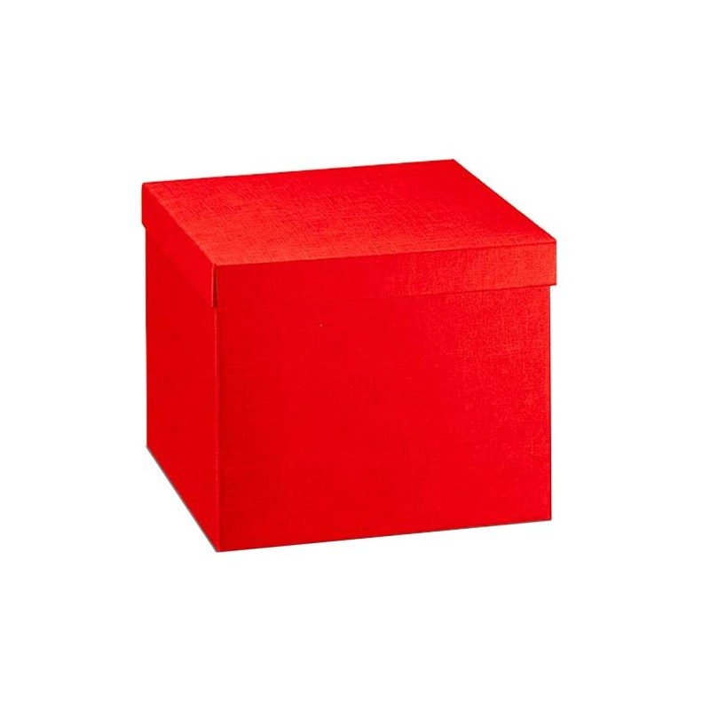 Scatola con coperchio 30x30x24 cm seta rosso Scotton