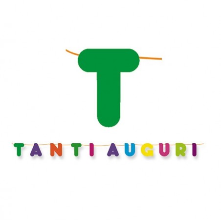 Festone Tanti Auguri in cartoncino 6 mt Big Party