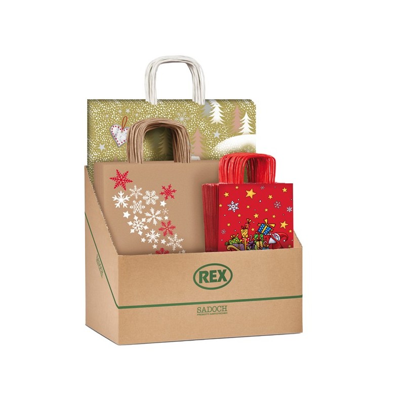 Shopper natale - fantasie assortite - Sadoch - expo 100 pezzi