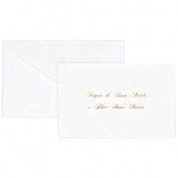 Biglietto natale con busta - 9 x 14 cm - stampa oro - bianco - Sadoch