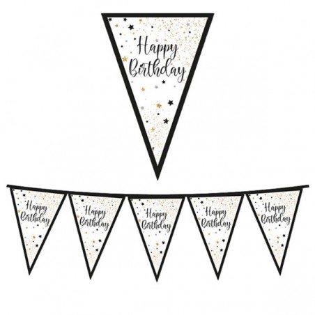Festone bandiere Happy Birthday 3 m Big Party