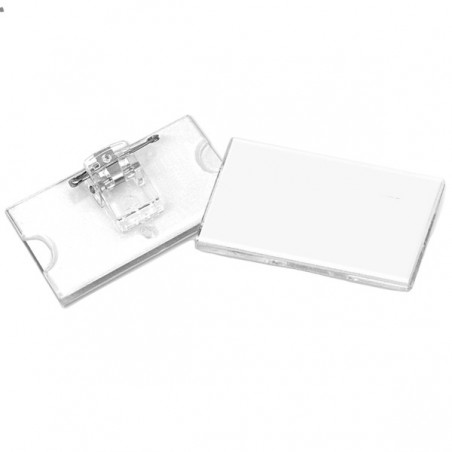 Portabadge con clip e spilla 6,5 x 3 cm Lebez
