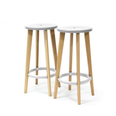 Sgabello Woody bianco Paperflow set 2 pezzi