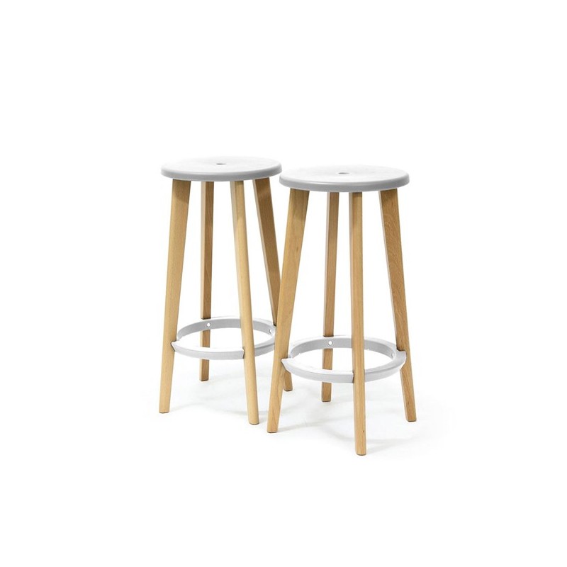 Sgabello Woody bianco Paperflow set 2 pezzi