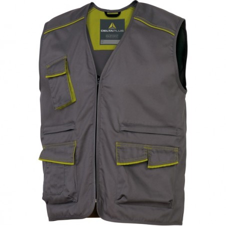 Gilet da lavoro Panostyle® M6GIL - sargia/poliestere/cotone - taglia L - grigio/verde - Deltaplus