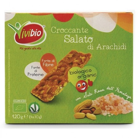 Barretta croccante arachidi salato 120 gr Vivibio